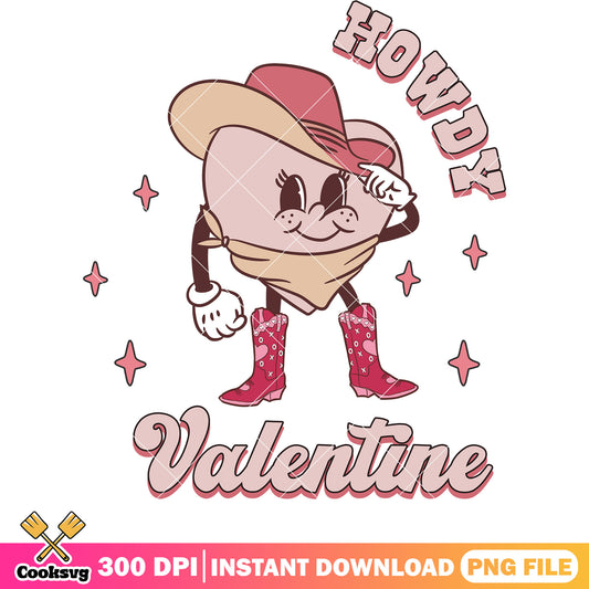 Howdy cowboy pink valentine png, howdy valentine png, pink valentine png