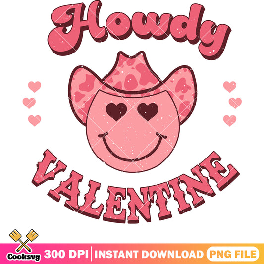 Howdy cowboy pink valentine file png, howdy valentine png, pink valentine png
