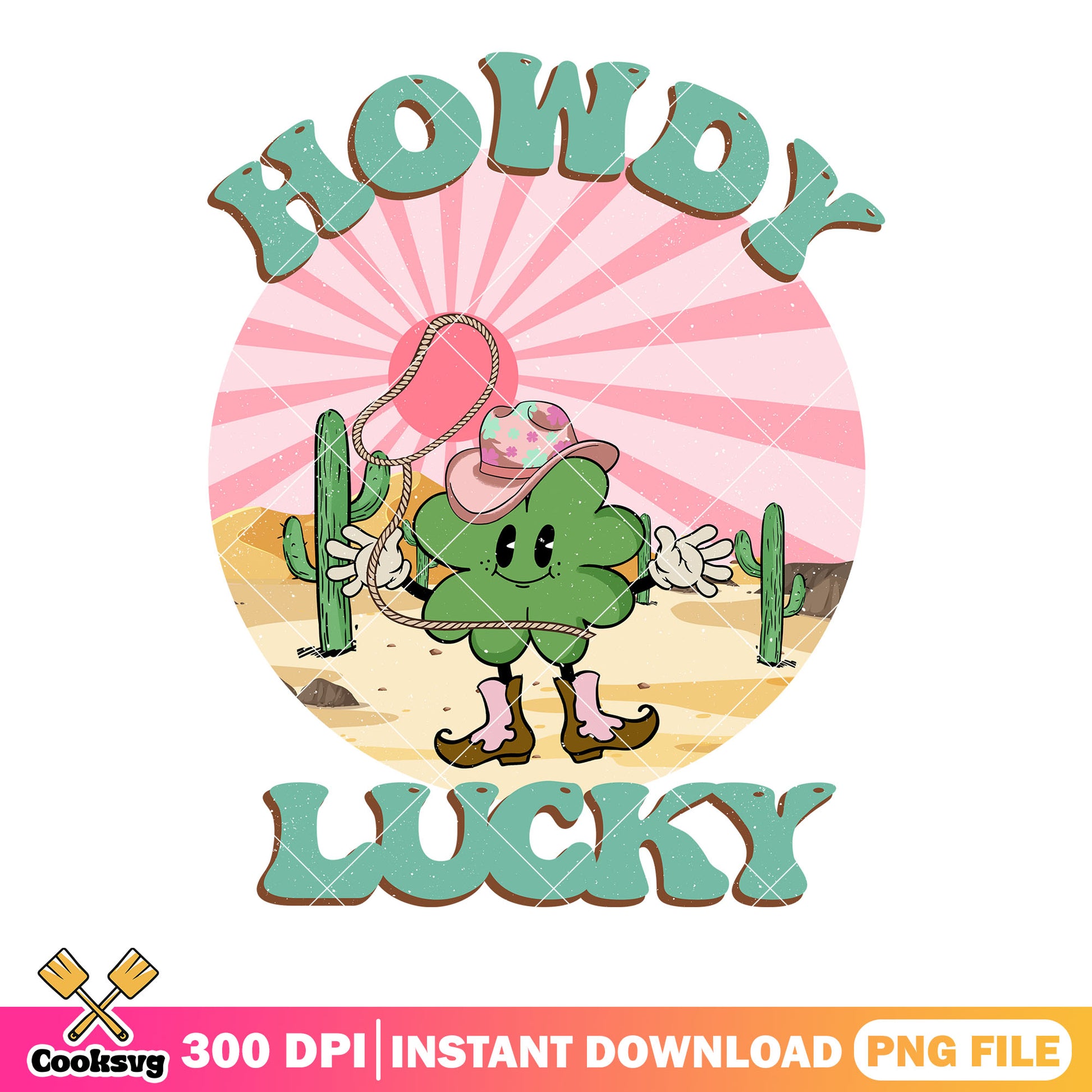 Howdy lucky clover png, saint patricks day png, st patricks png