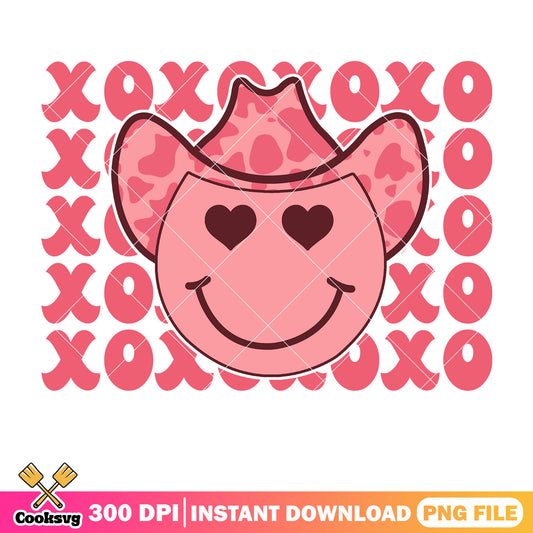 Howdy xoxo pink valentine png, howdy valentine png, xoxo valentine png