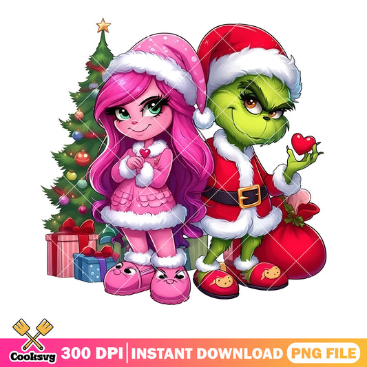 How the grinch stole christmas png, christmas tree png, satan hat png