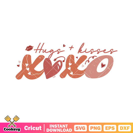 Hugs kisses xoxo valentine svg, xoxo valentine svg, valentine svg