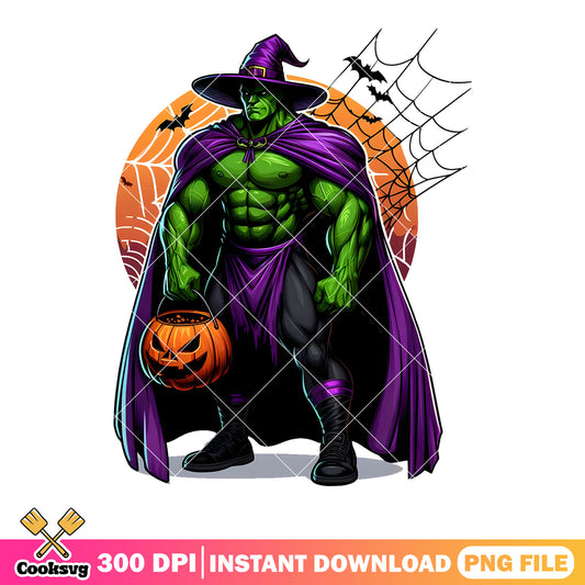 Hulk Halloween png, witch costume png, marvel halloween costumes​png