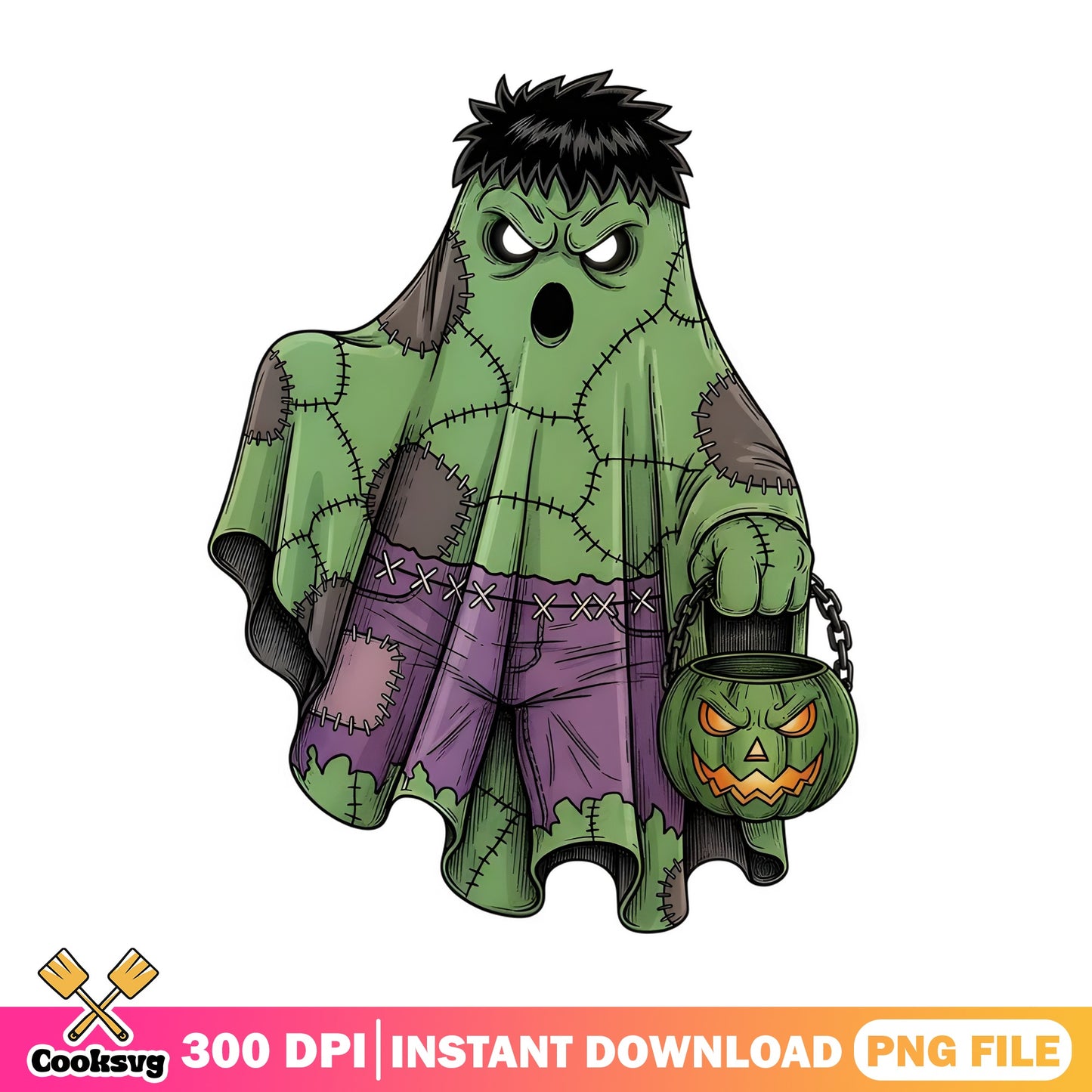 Hulk Ghost Halloween PNG, Superhero Halloween PNG, Spooky PNG