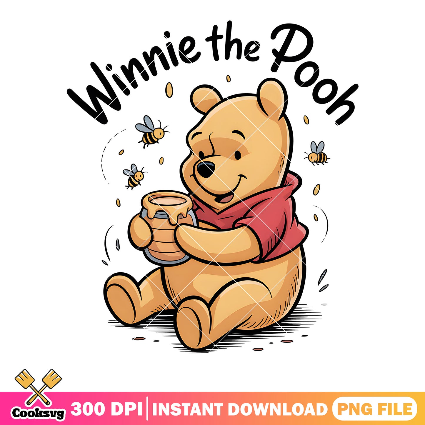 Hunny bear poster vibes png, disney vibes png, winnie the pooh png