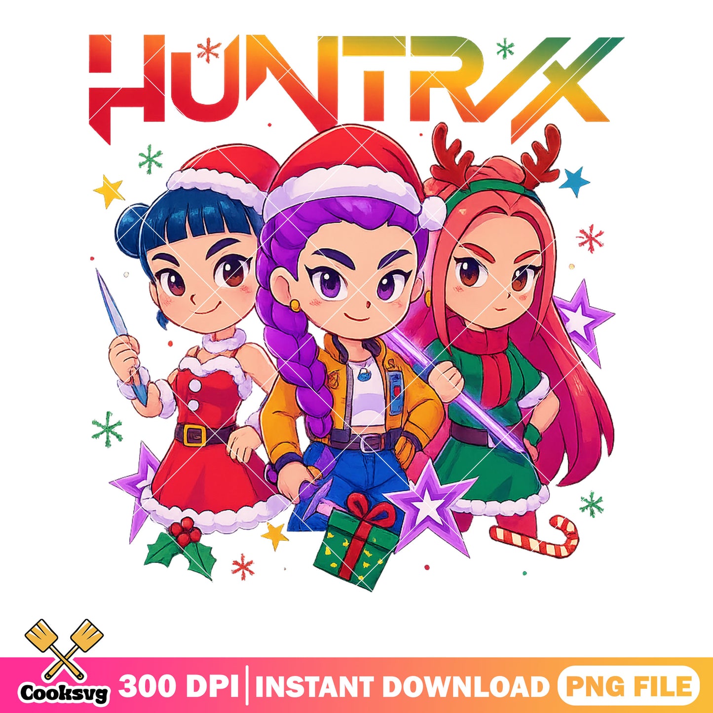 Hunter candy christmas png, Christmas gifts png, rumi huntrix png