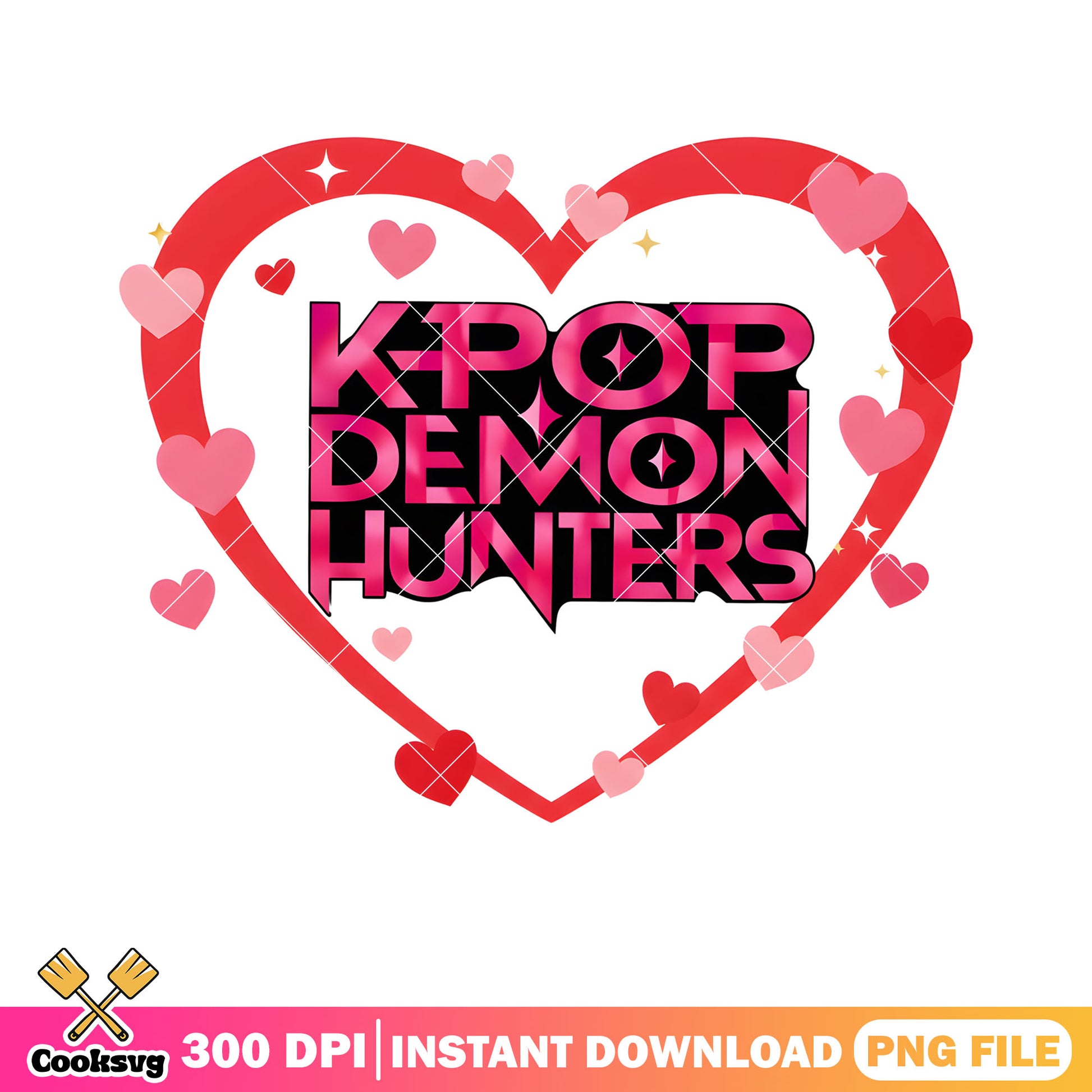 Hunters demon heart valentines png, kpop movies png, valentines day png