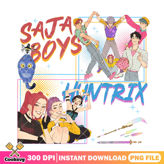 Hunters kpop quotes png, saja boys band png, huntrix band png