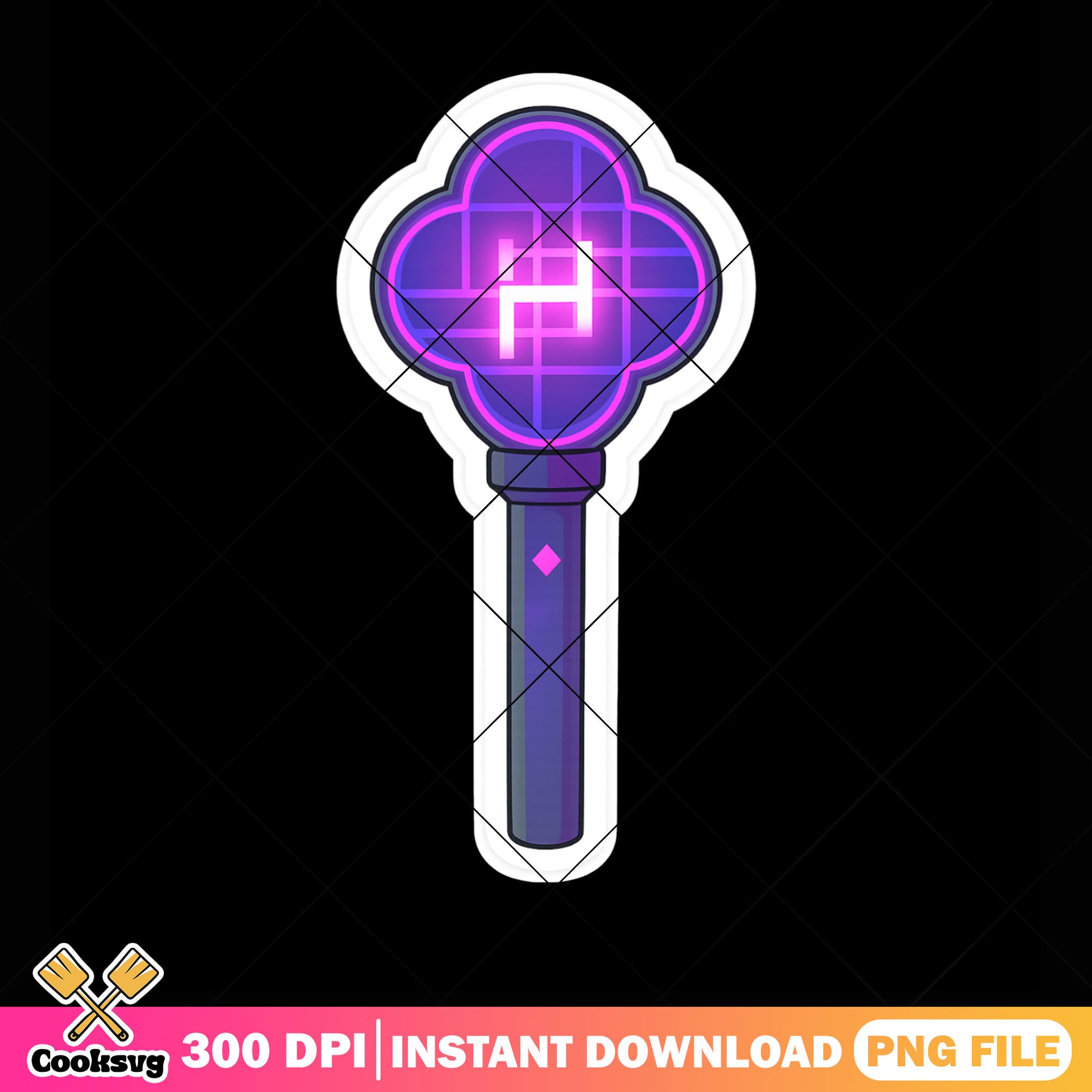 Huntrix band light stick png sticker, huntrix logo png, huntrix movie png