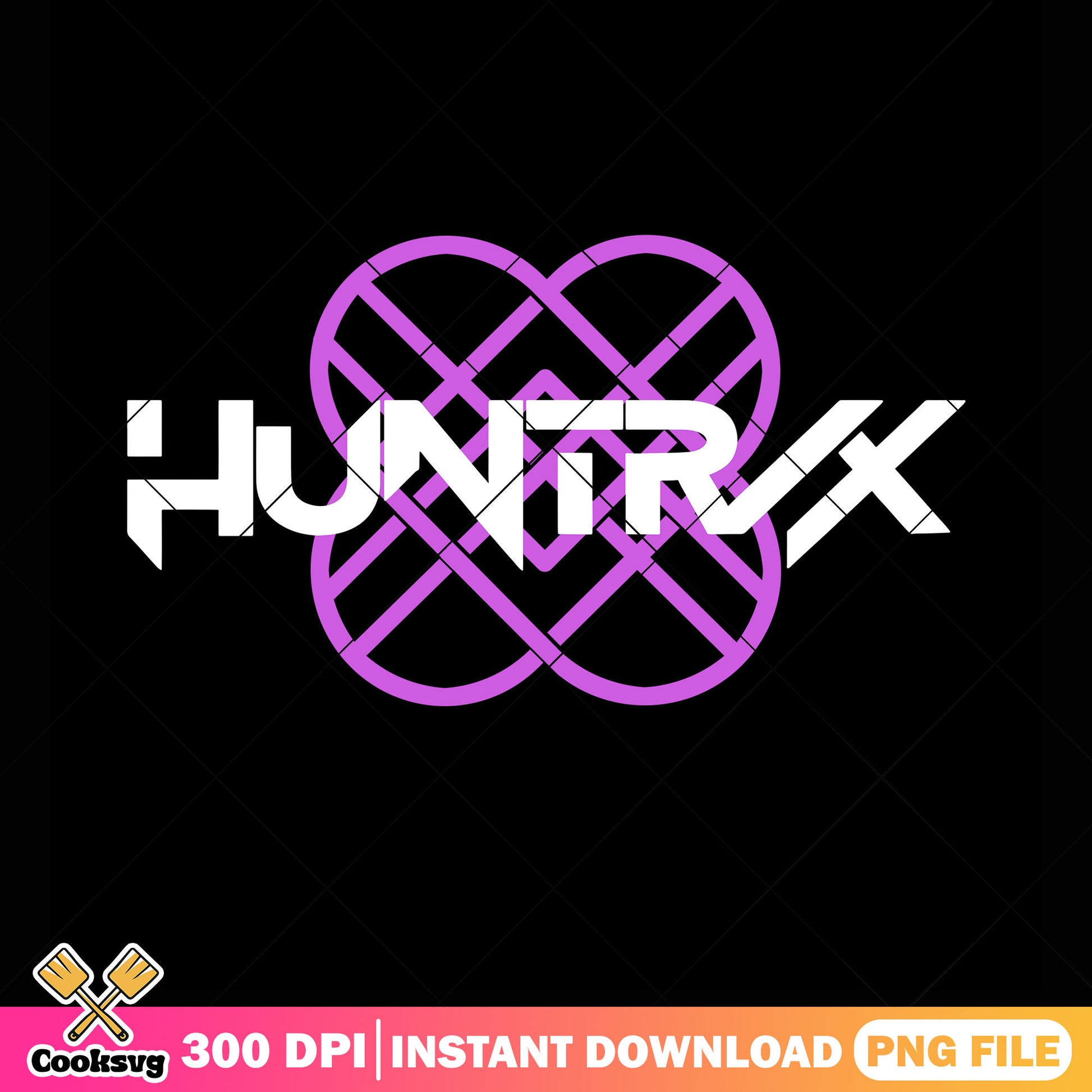 Huntrix band logo design png, kpop demon hunters png, huntrix logo png