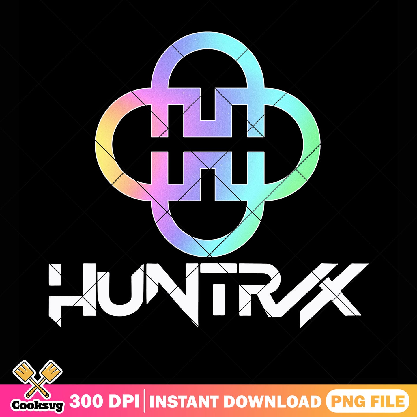 Huntrix band logo vibrant png, huntrix logo png, kpop netflix png