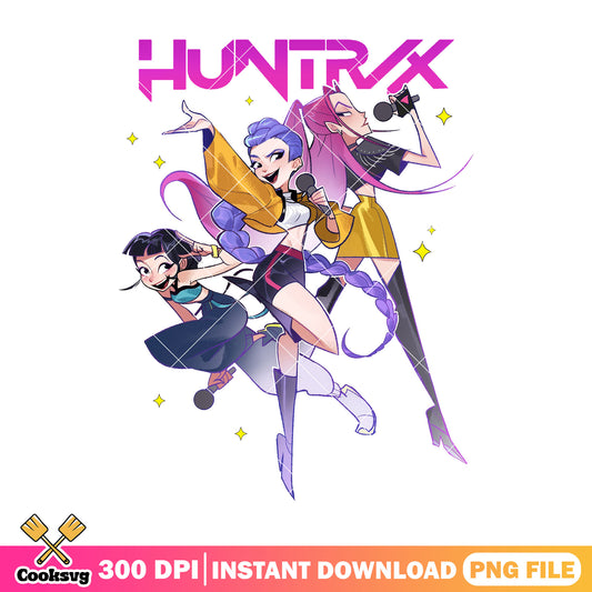 Huntrix band perform png, huntrix movie png, huntrix girl png