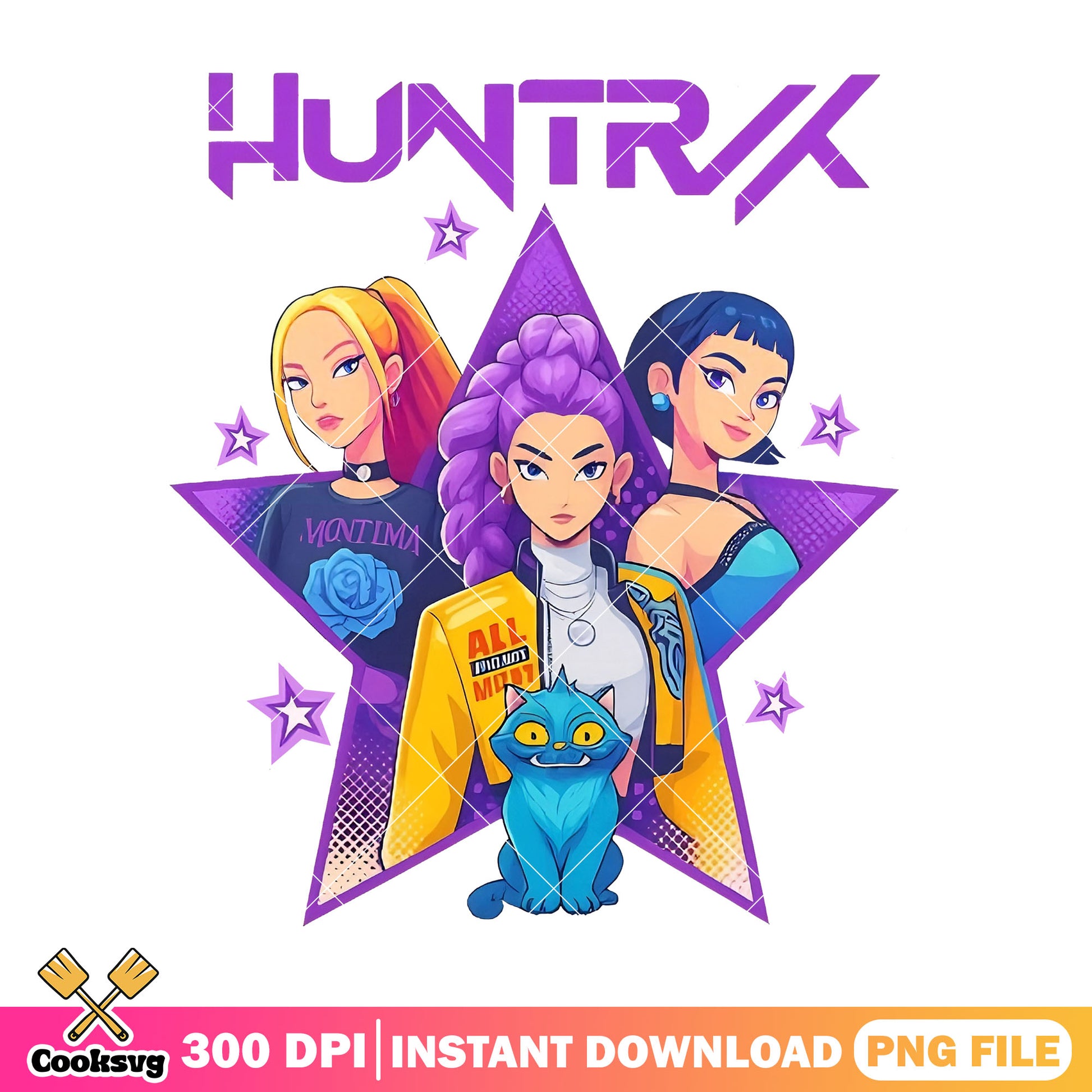 Huntrix band star png, huntrix derpy png, huntrix band png