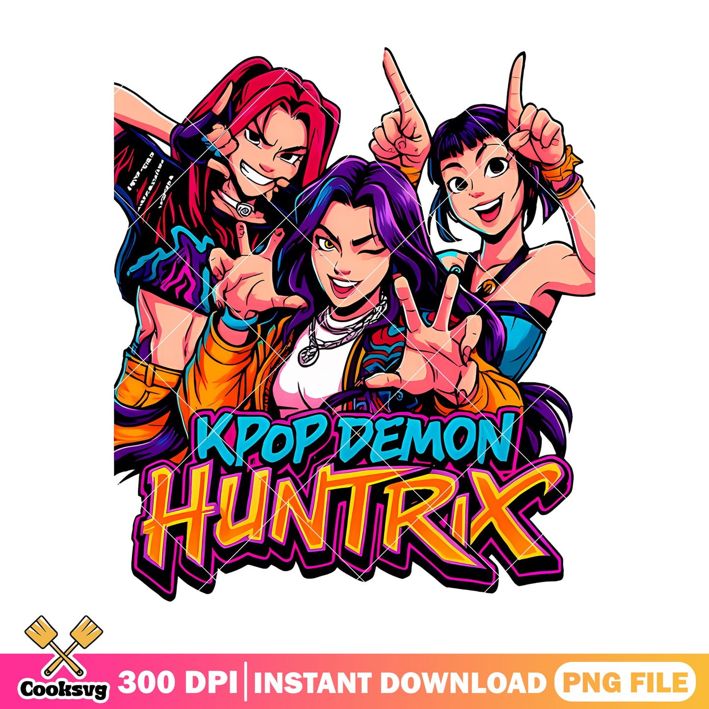 Huntrix band vibrant png, huntrix kpop png, kpop huntrix png