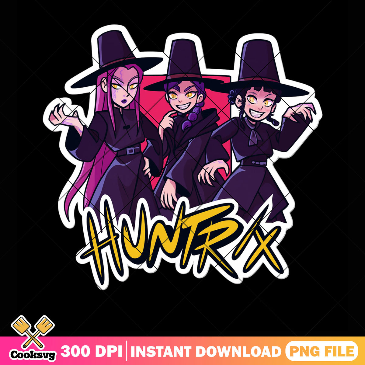 Huntrix demon cosplay png sticker, huntrix band png, kpop hunters png ...