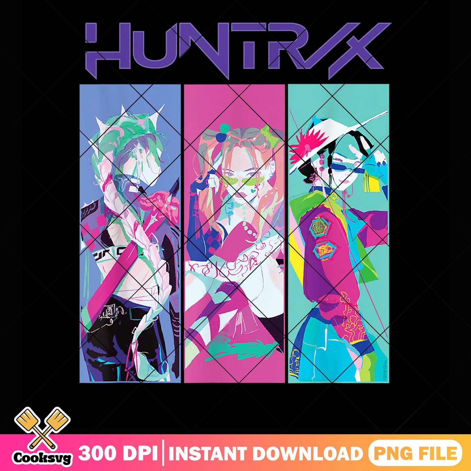 Huntrix empyrean vibes png, huntrix band png, kpop hunters png