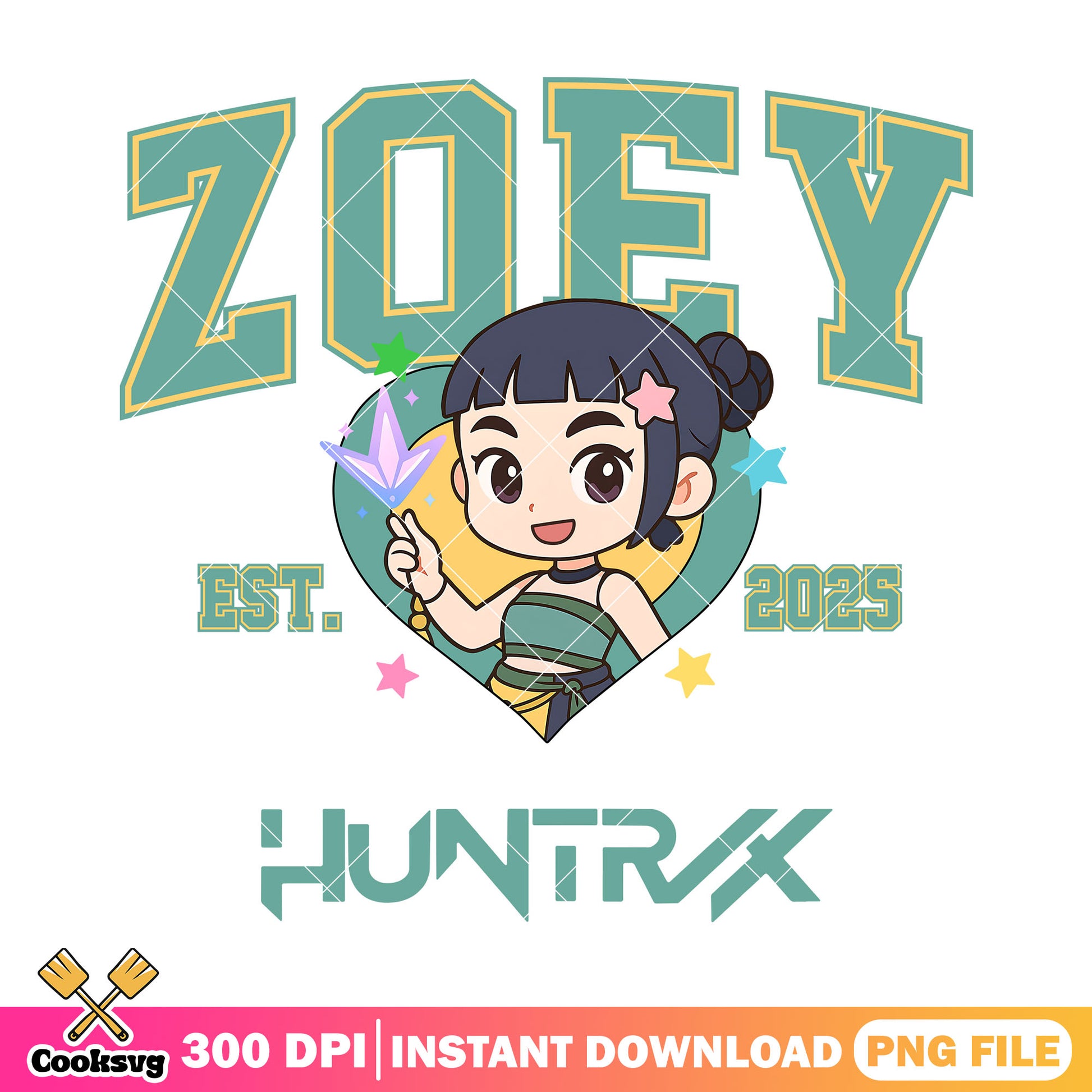 Huntrix est 2025 zoey png, zoey kpop png, kpop demon hunters png
