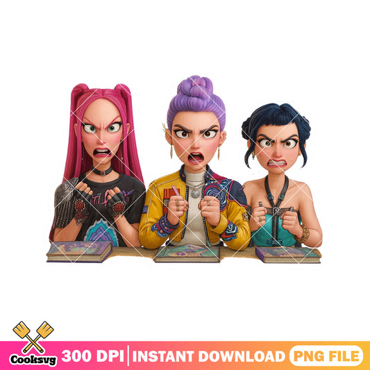 Huntrix girl angry png, huntrix movie png, huntrix kpop png