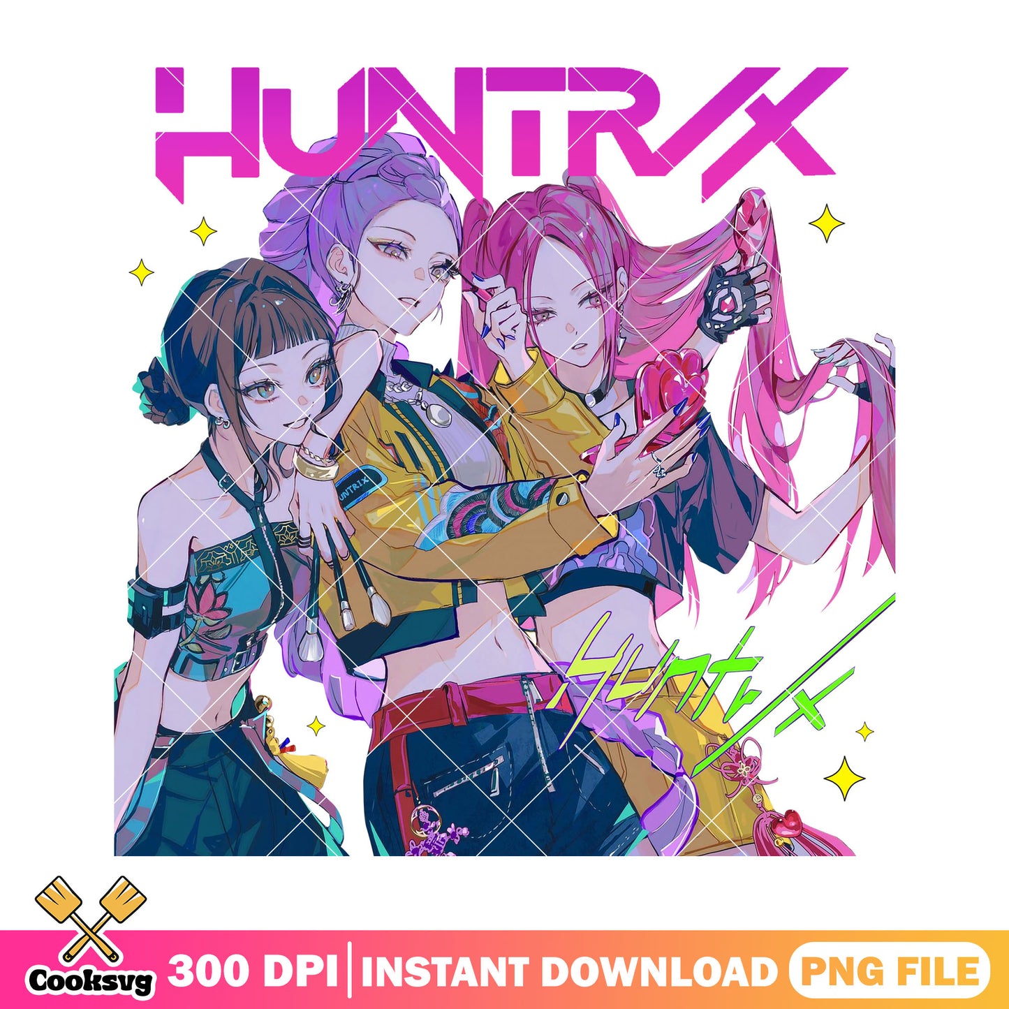 Huntrix girl band png, huntrix band png, kpop huntrix png