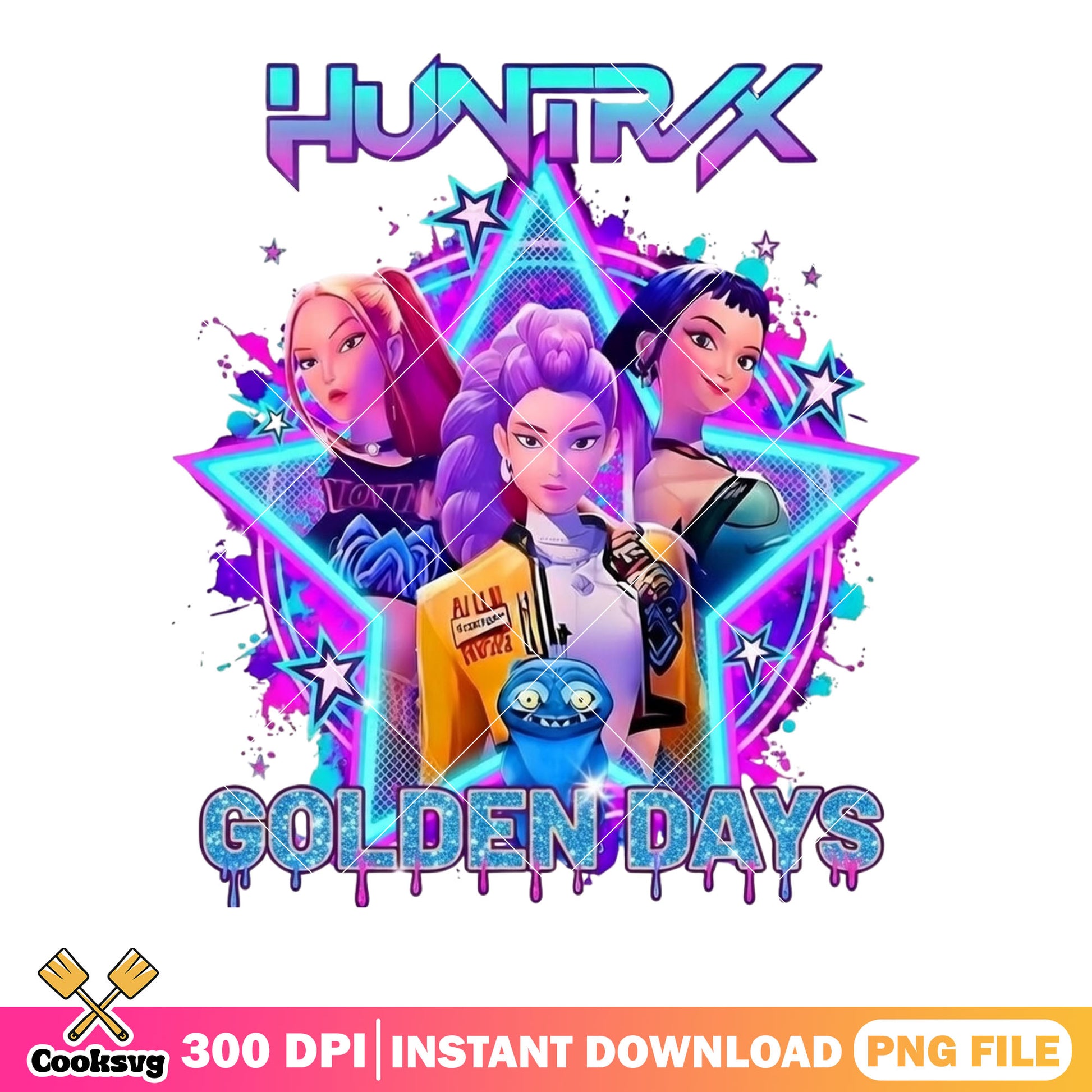 Huntrix golden days png, Kpop demon hunter huntrix png, huntrix girls png