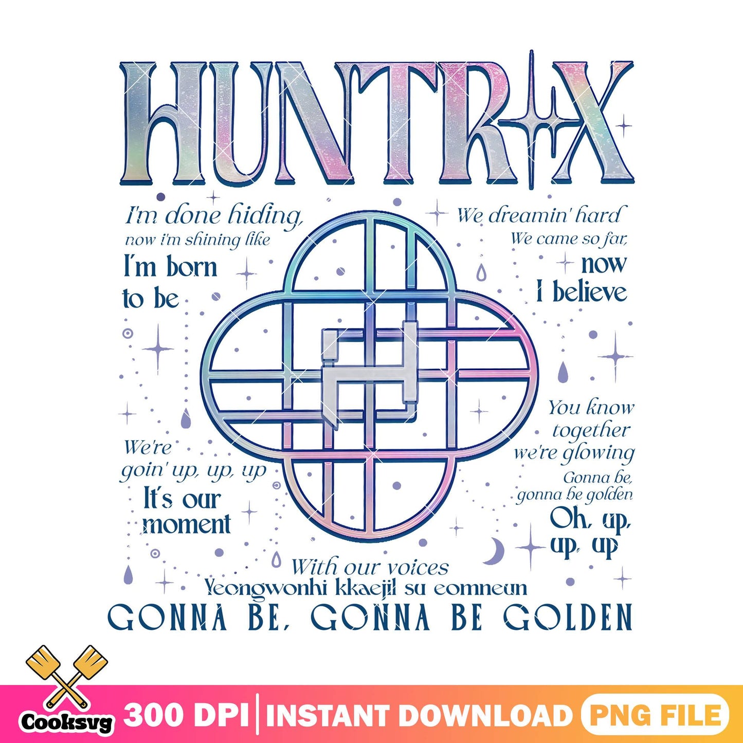 Huntrix golden rythm png, huntrix song png, huntrix band png