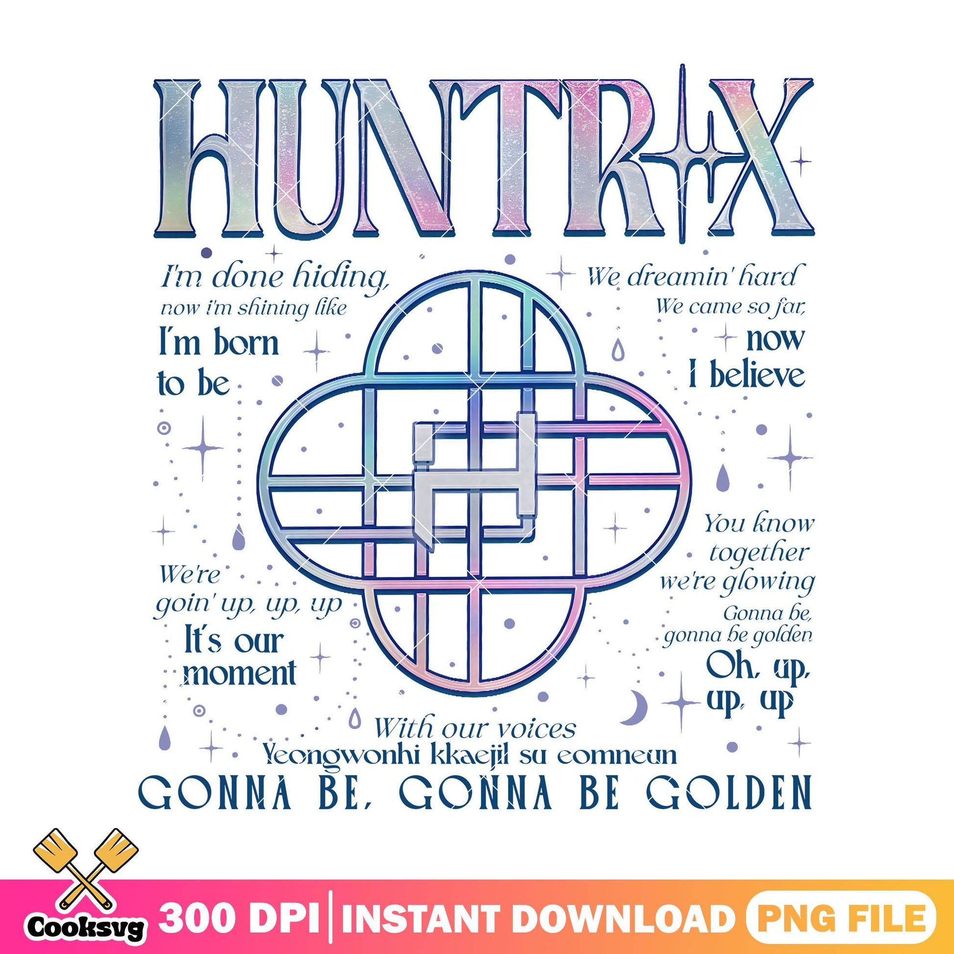 Huntrix golden rythm png, huntrix song png, huntrix band png