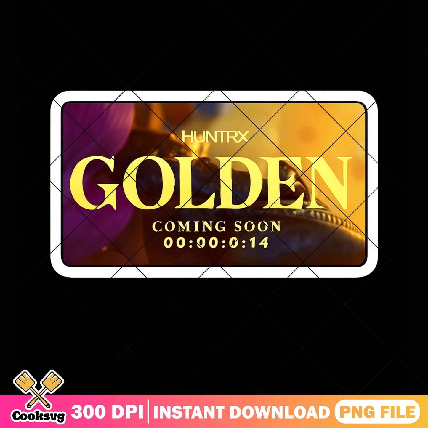Huntrix golden ticket png sticker, huntrix song png, huntrix movie png