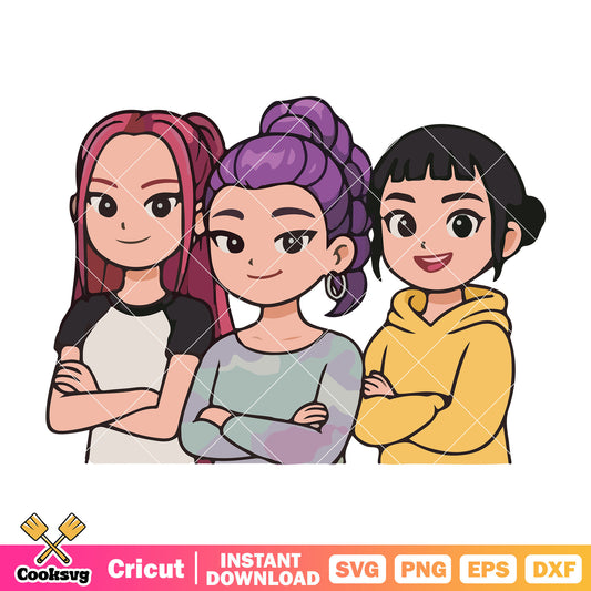 Huntrix kpop band svg, huntrix netfilx svg, kpop netflix svg