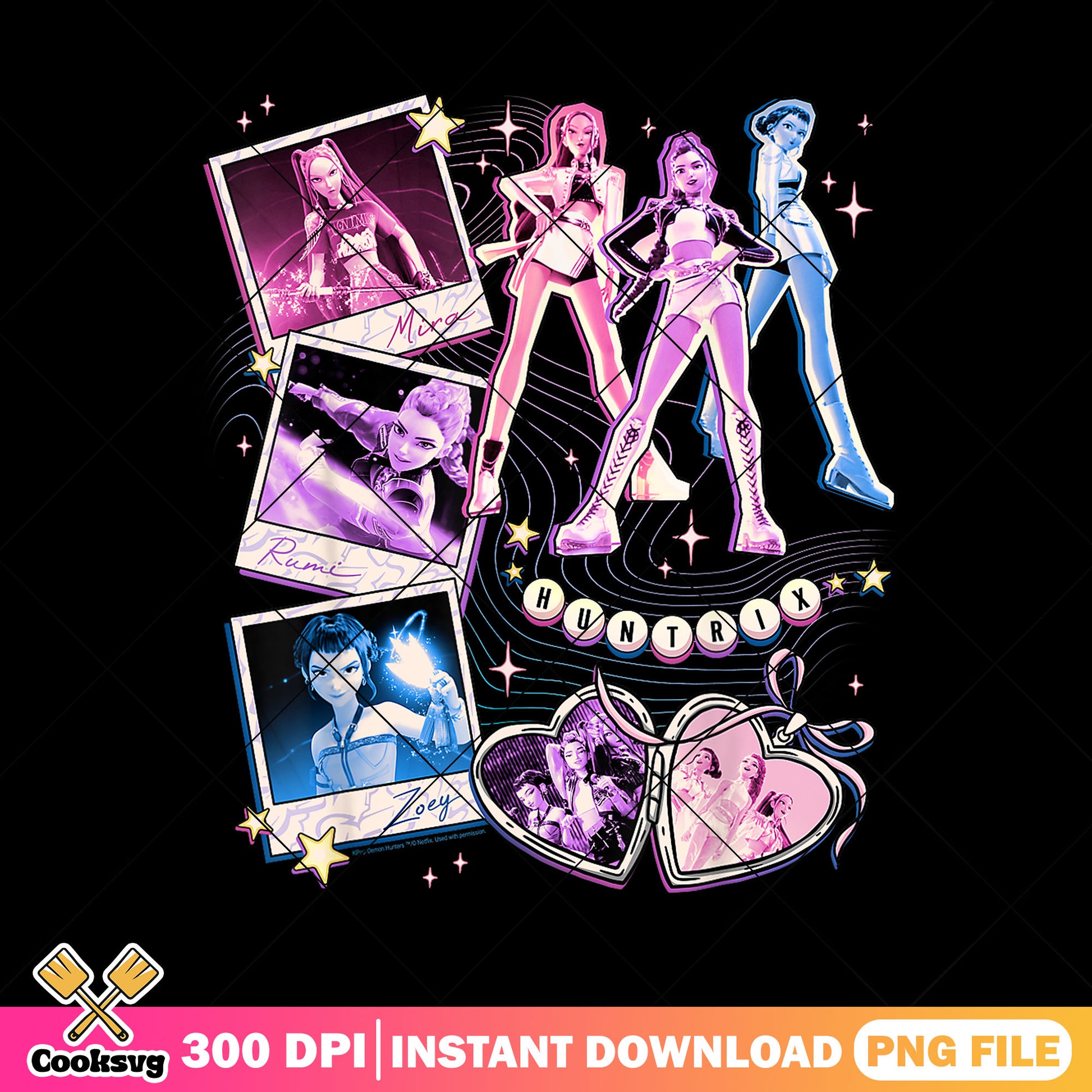 Huntrix love melody png, huntrix band png, huntrix girl png