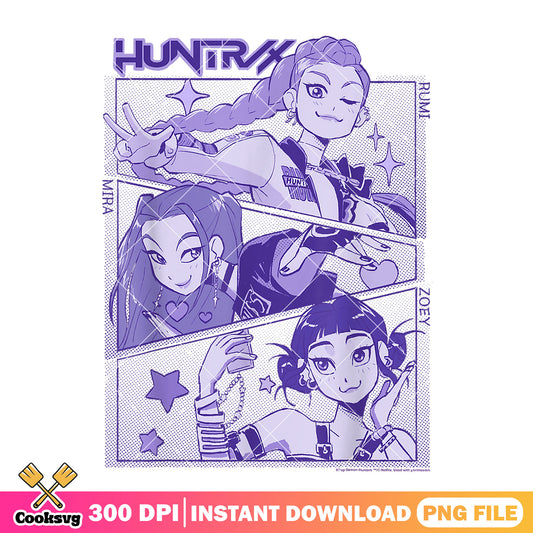 Huntrix manga panel png, kpop hunters png, huntrix girl png