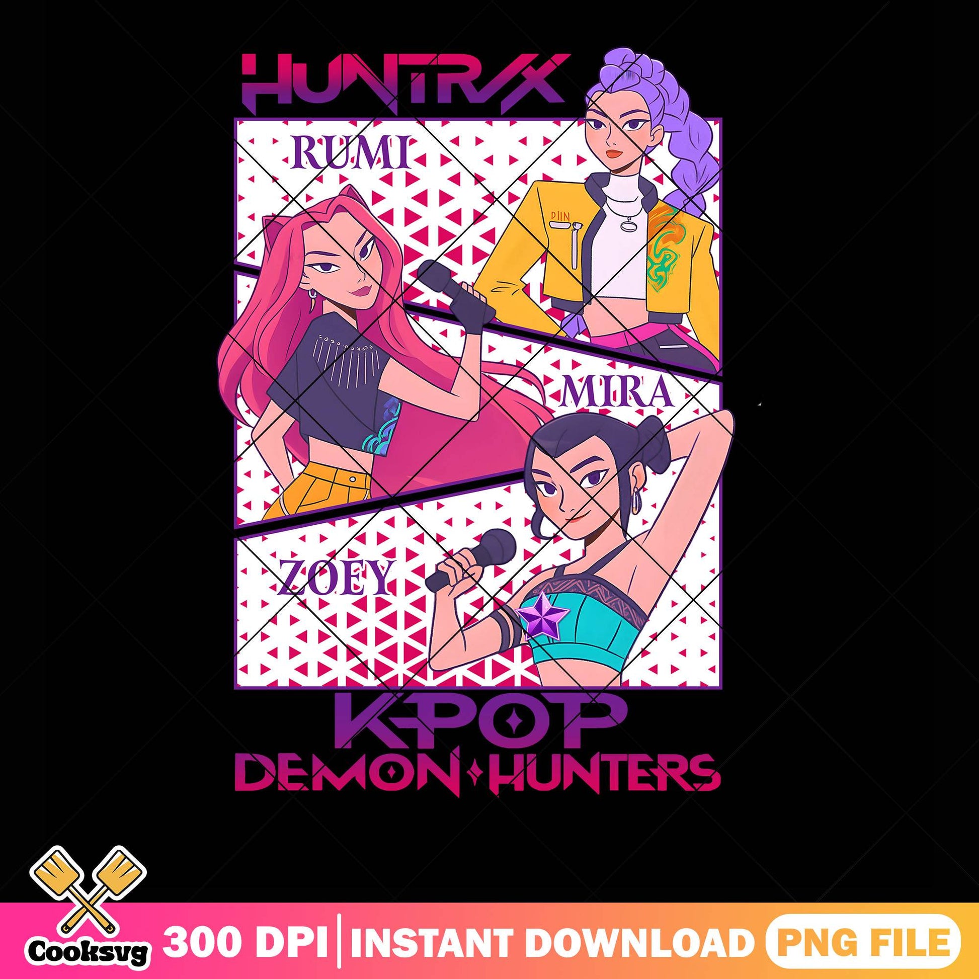 Huntrix member name png, huntrix member png, kpop huntrix png