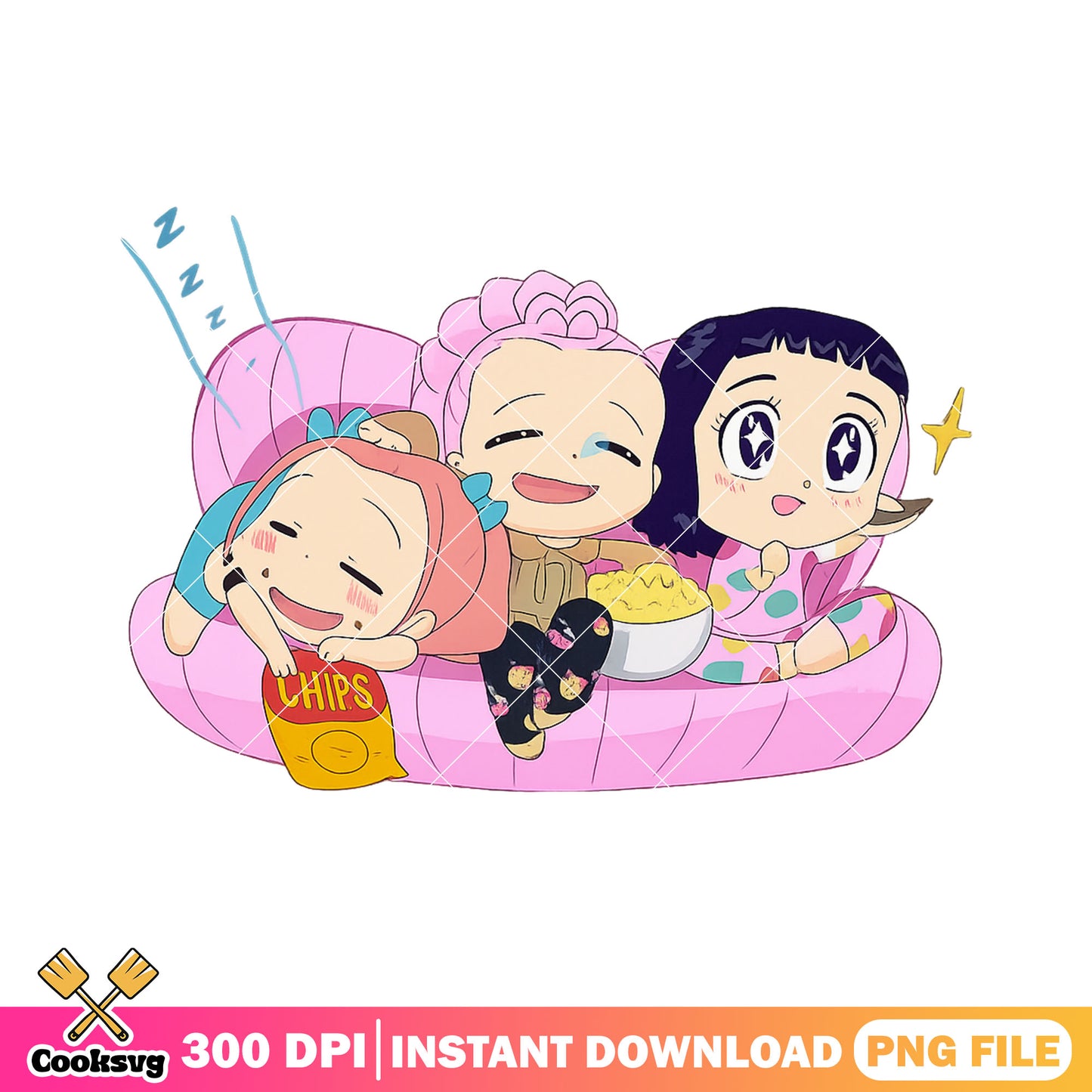 Huntrix on sofa png, huntrix band png, cute huntrix png