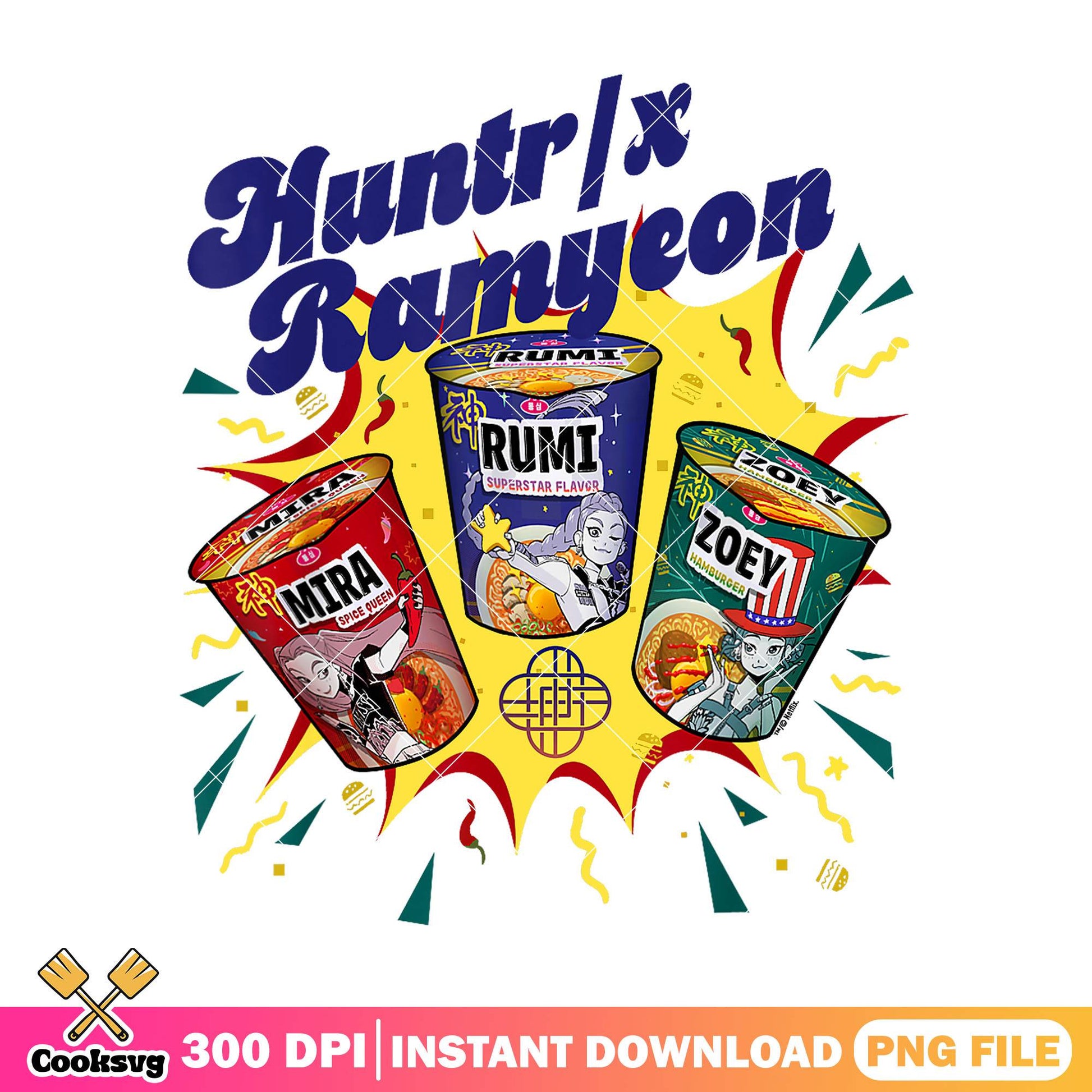Huntrix ramyeon explode png, huntrix ramyeon png, kpop hunters png ...