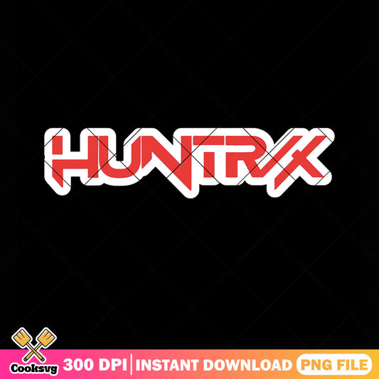 Huntrix red logo png sticker, huntrix band png, huntrix logo png