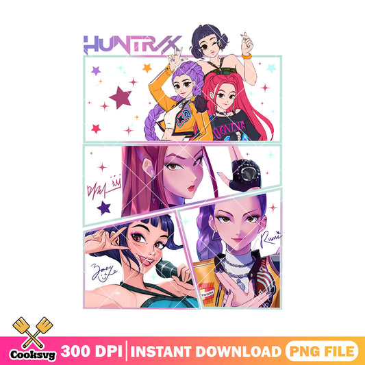 Huntrix sign perform night png, huntrix song png, kpop hunters png