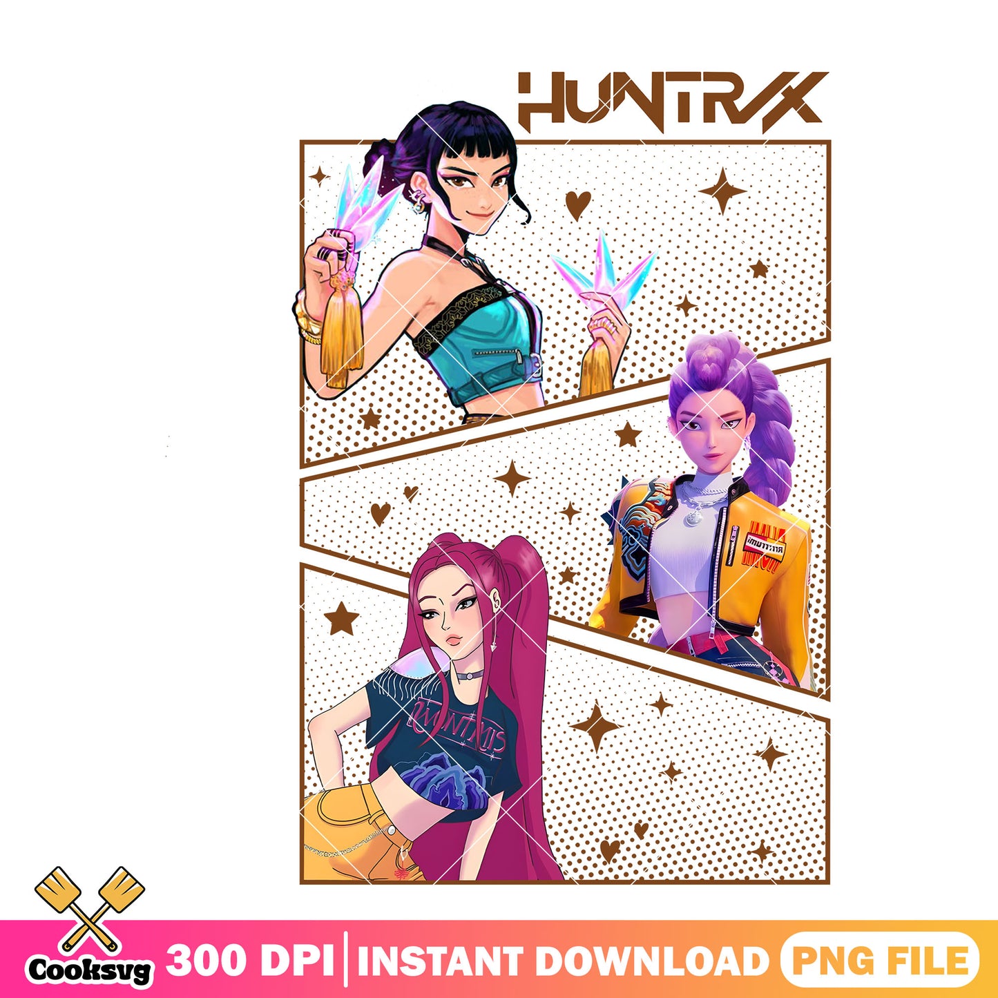 Huntrix star girl png, huntrix member png, huntrix movie png