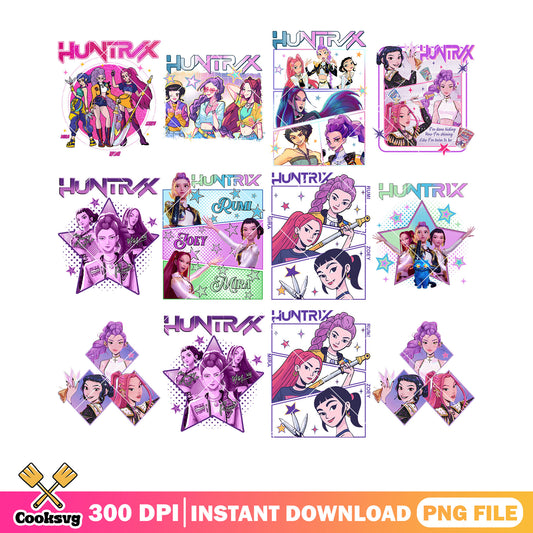 Huntrix star png bundle, huntrix movie​ png, huntrix songs​ png