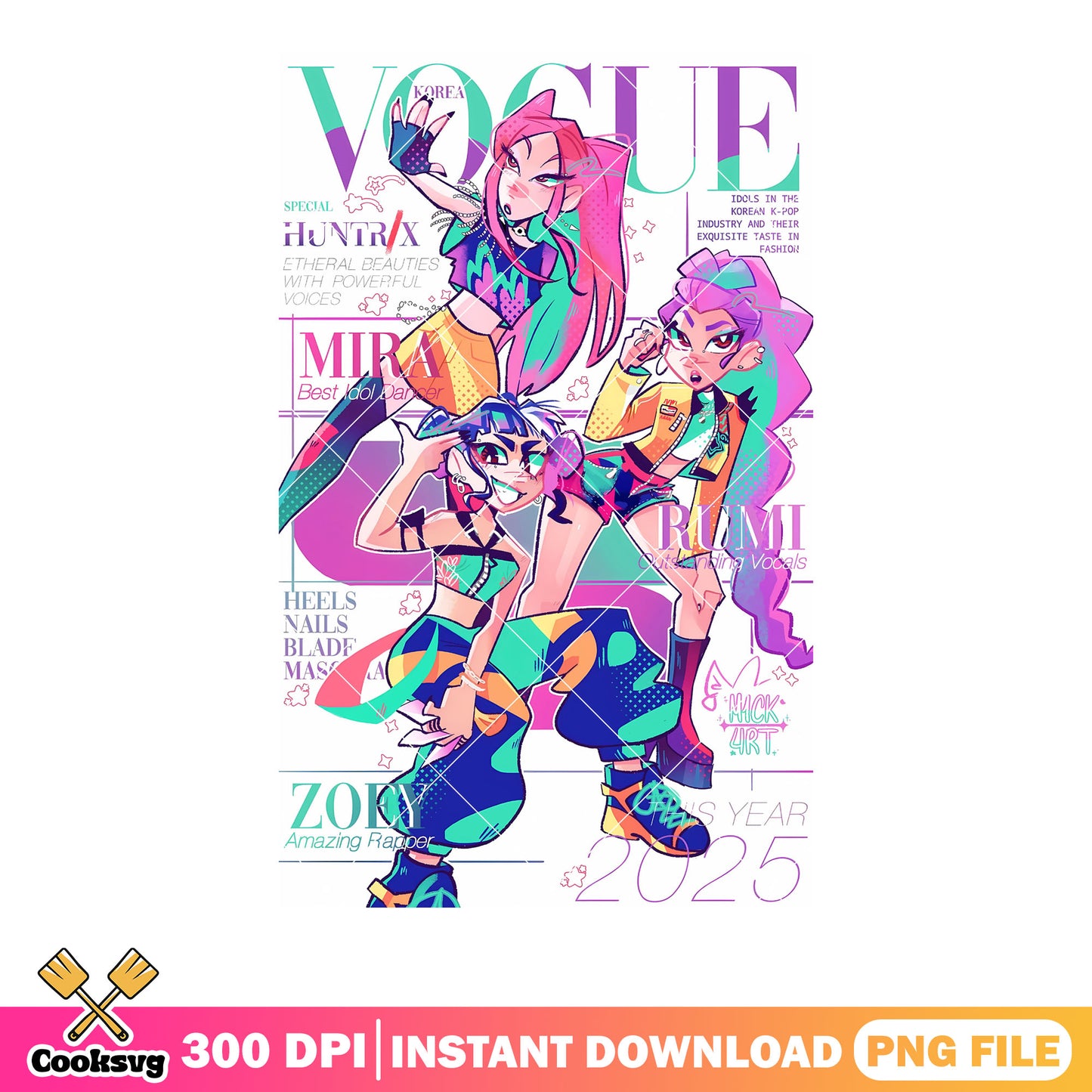 Huntrx kpop idols poster png, golden huntrx​ png, poster anmie png