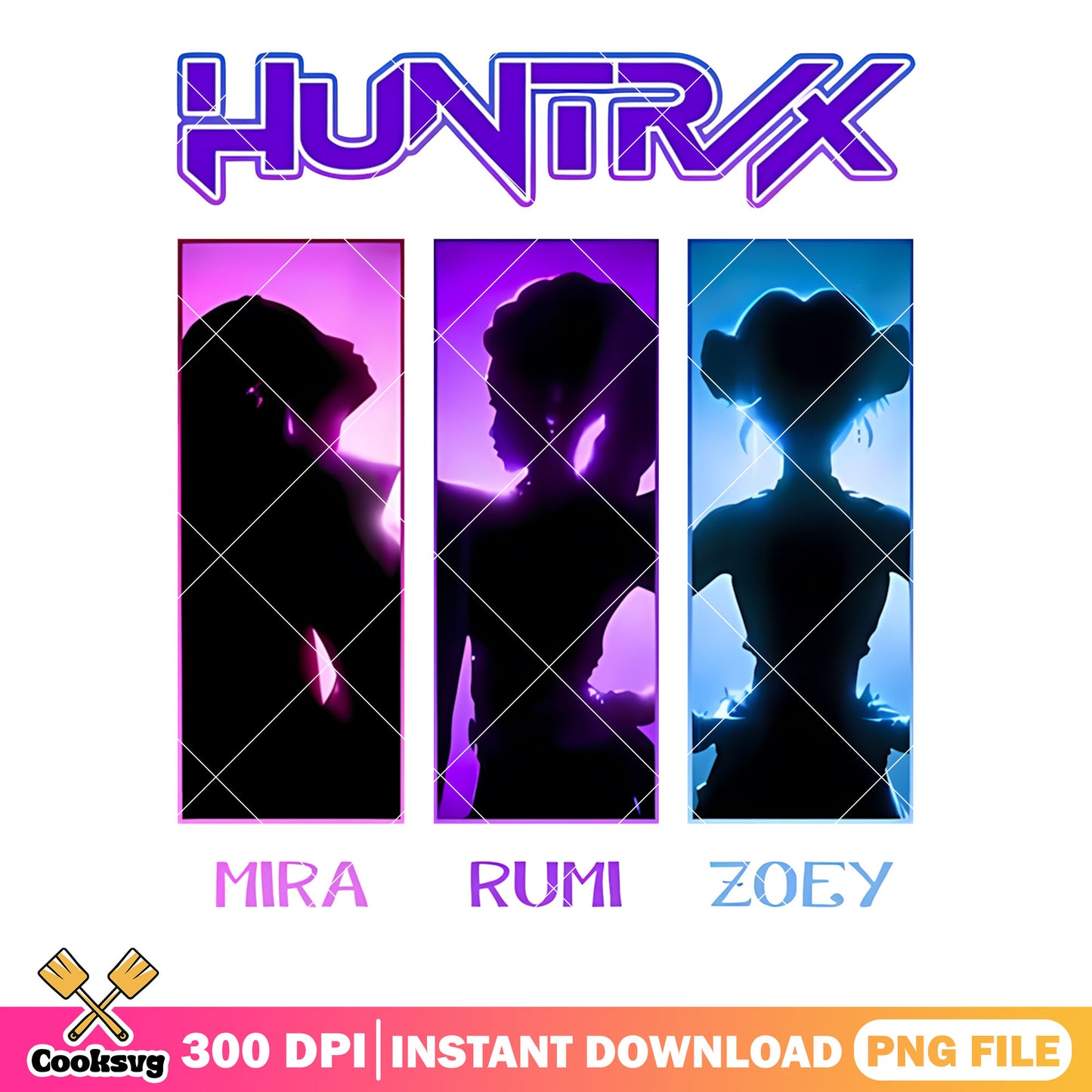 Huntrx kpop poster png, golden huntrx png, huntrx members png