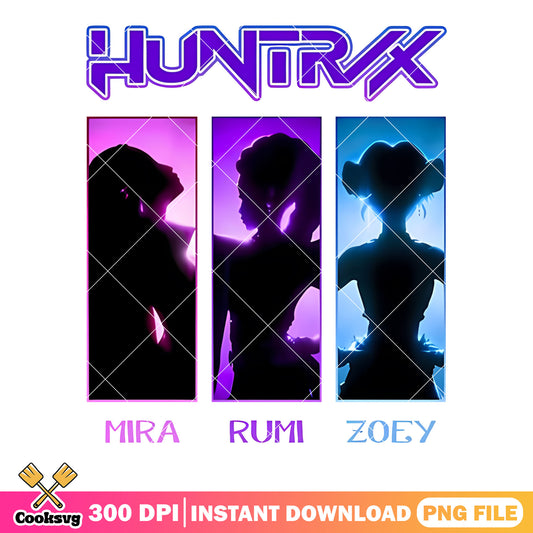 Huntrx kpop poster png, golden huntrx png, huntrx members png