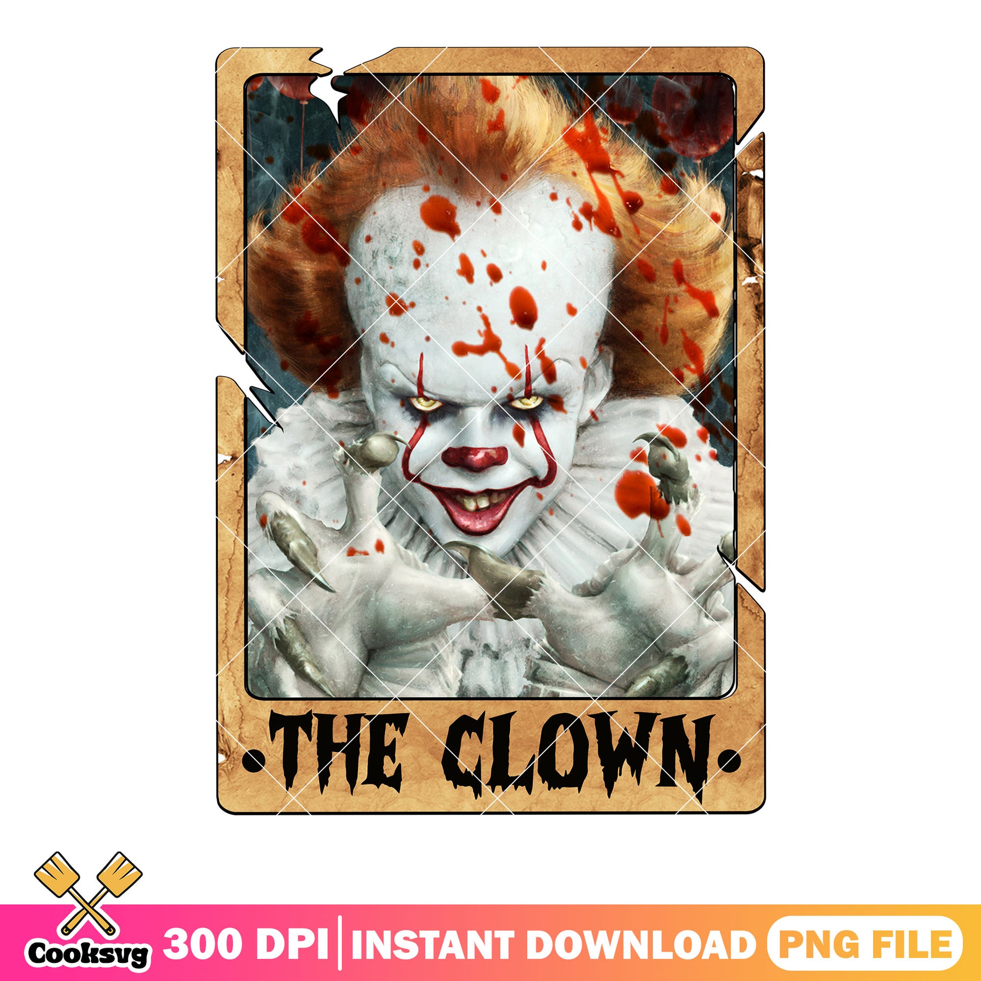 IT the honor movie png, creepy clown png, scary halloween png