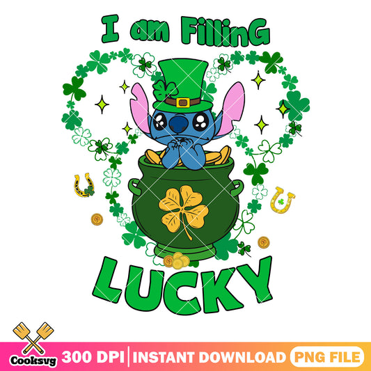 I am filling lucky stitch png, im feeling lucky​ png, stitch lucky png