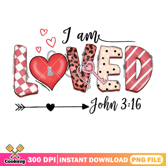 I am loved john 3 16 valentine png, love valentines png