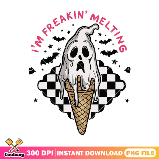 Ice cream ghost cute png, halloween movie png, ghost face​ png