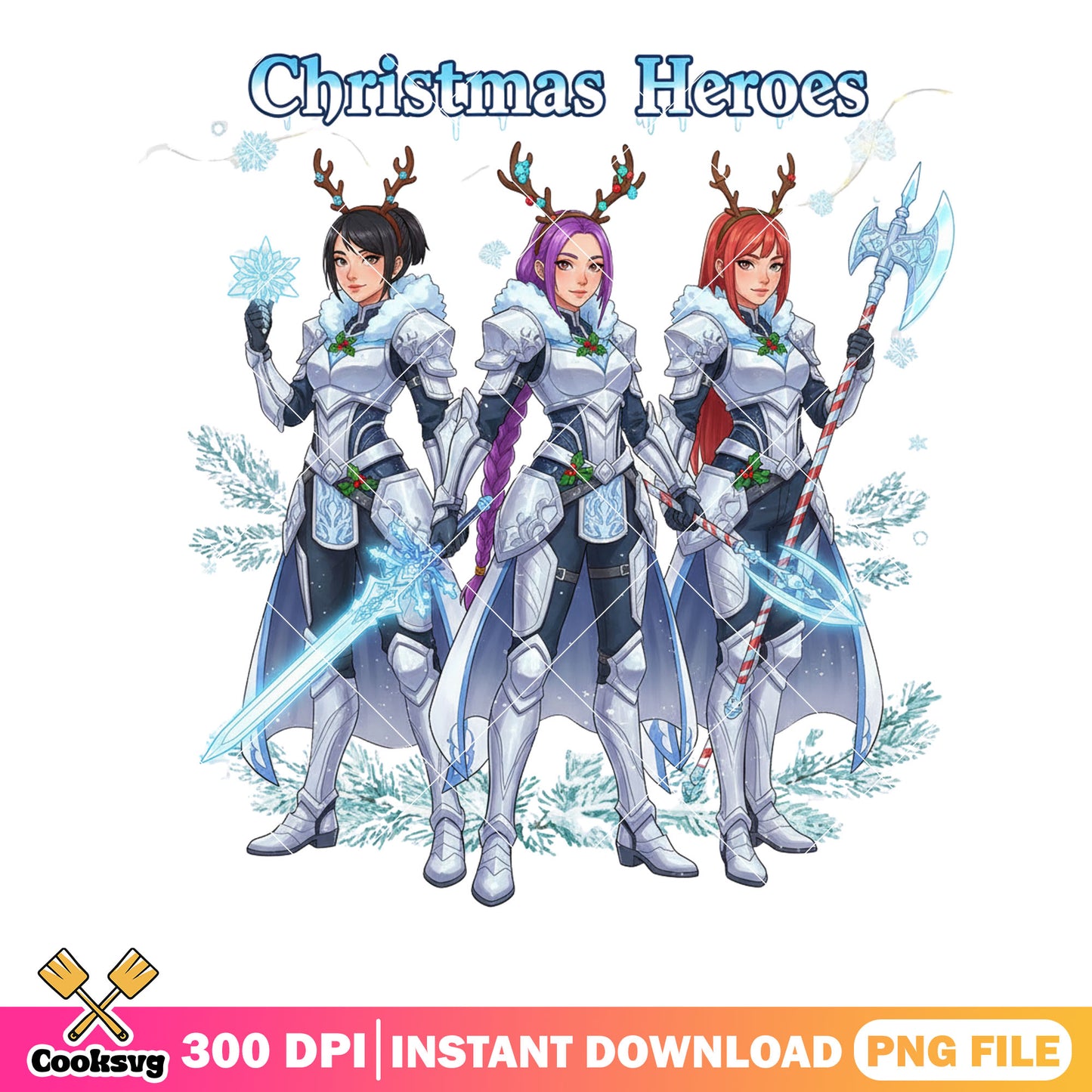 Ice heroes christmas png, rumi kpop demon hunters png, huntrix png