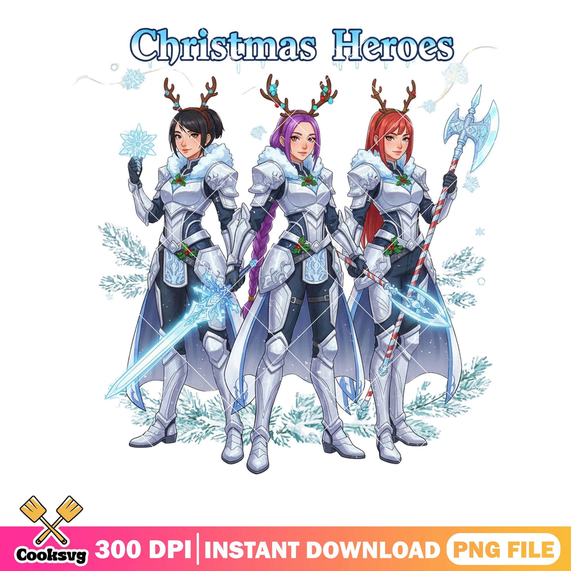 Ice heroes christmas png, rumi kpop demon hunters png, huntrix png