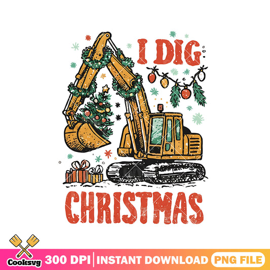 I dig christmas png, christmas gifts png, christmas stringlight png