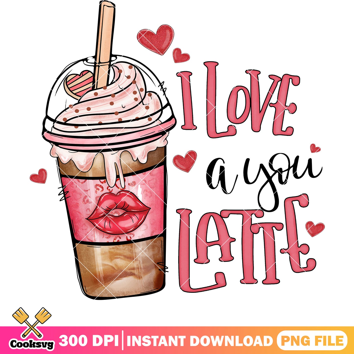 I love a you latte valentine png, latte valentine png, love valentine png