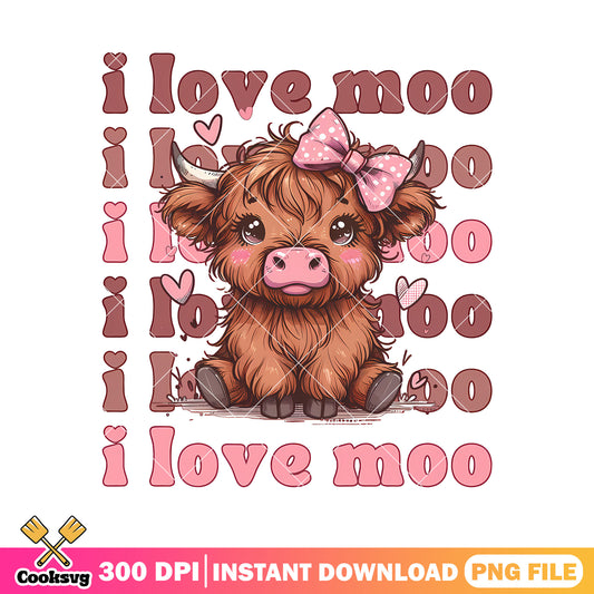 I love moo cow cute valentine png, cute valentine png, cow valentine png