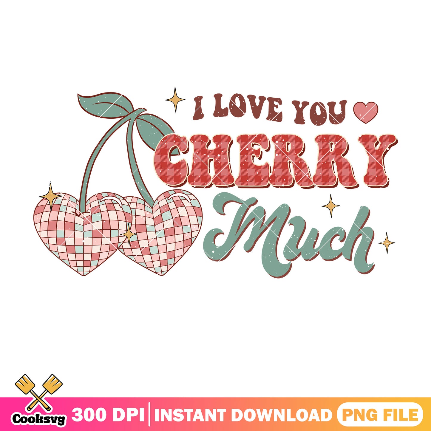 I love you cherry much valentine png, love valentine png